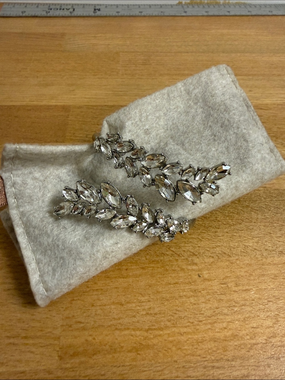 Banana Republic Crystal diamond like cuff bangle bracelet Greek vine statement